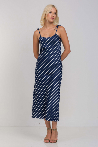 Blak - Bow Slip, Navy White Pinstripe