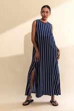 Blak - Finally Here Dress, Navy White Pinstripe