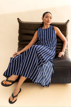 Blak - Finally Here Dress, Navy White Pinstripe