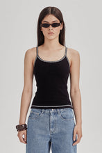 Commoners - Fitted Rib Cami, Black with White