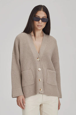 Commoners - Womens Wool/Cashmere Boxy Cardi, Slate