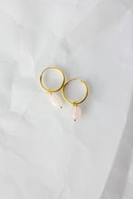 Crushes - Gemstone Hoops , Rose Quartz/Gold