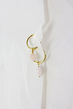 Crushes - Gemstone Hoops , Rose Quartz/Gold