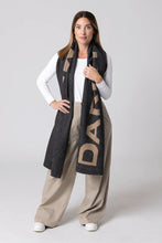 Dark Hampton - Ferguson Wool Blanket Scarf, Black and Tan