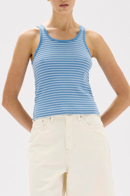 Assembly Label - Drew Rib Tank, Bahama and White