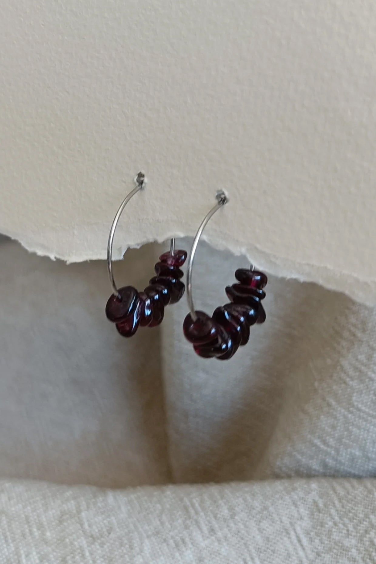 Fi Jewellery - Gemstone Hoops, Garnet