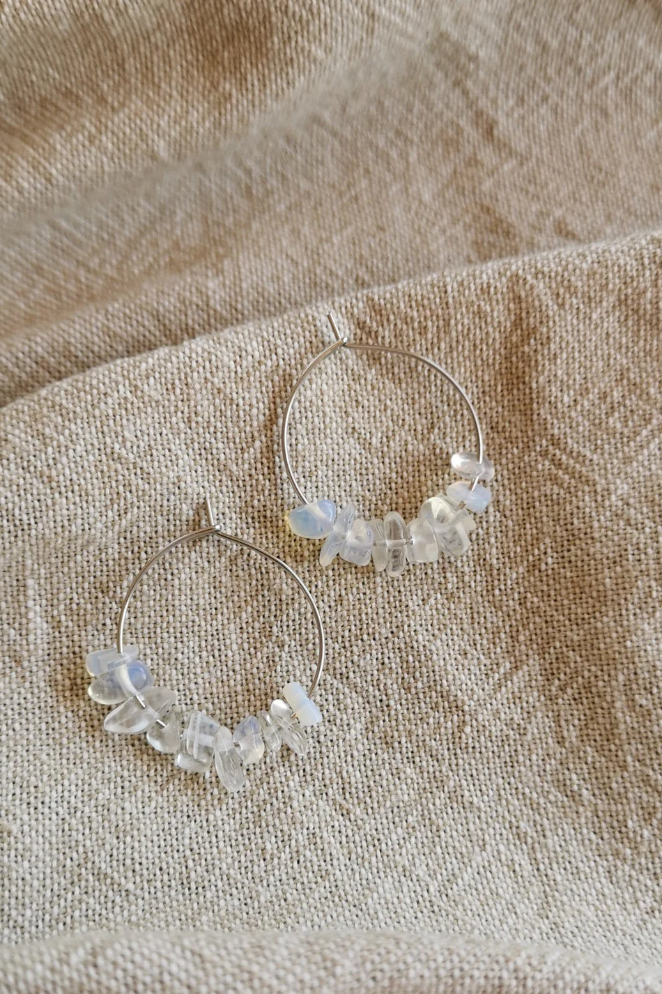 Fi Jewellery - Gemstone Hoops, Moonstone