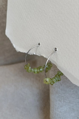 Fi Jewellery - Gemstone Hoops, Peridot