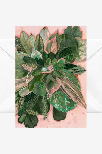 Fleur Woods - Greeting Card, Lucky Green Leaves