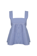 Ruby - Margie Tie Back Top, Cobalt Gingham