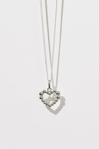 Meadowlark - Fizzy Heart Charm Necklace, Sterling Silver