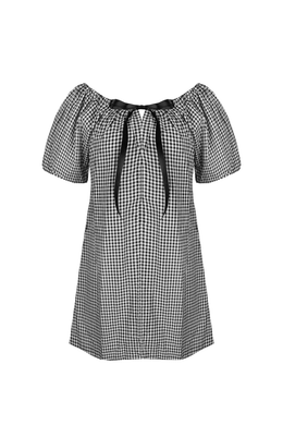 Ruby - Flory Mini Dress, Black Gingham