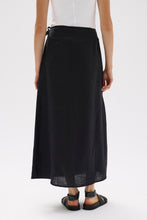 Assembly Label - Roma Linen Wrap Skirt in Black