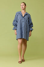 Ruby - Sandler Long Sleeve Minidress, Blue Tartan
