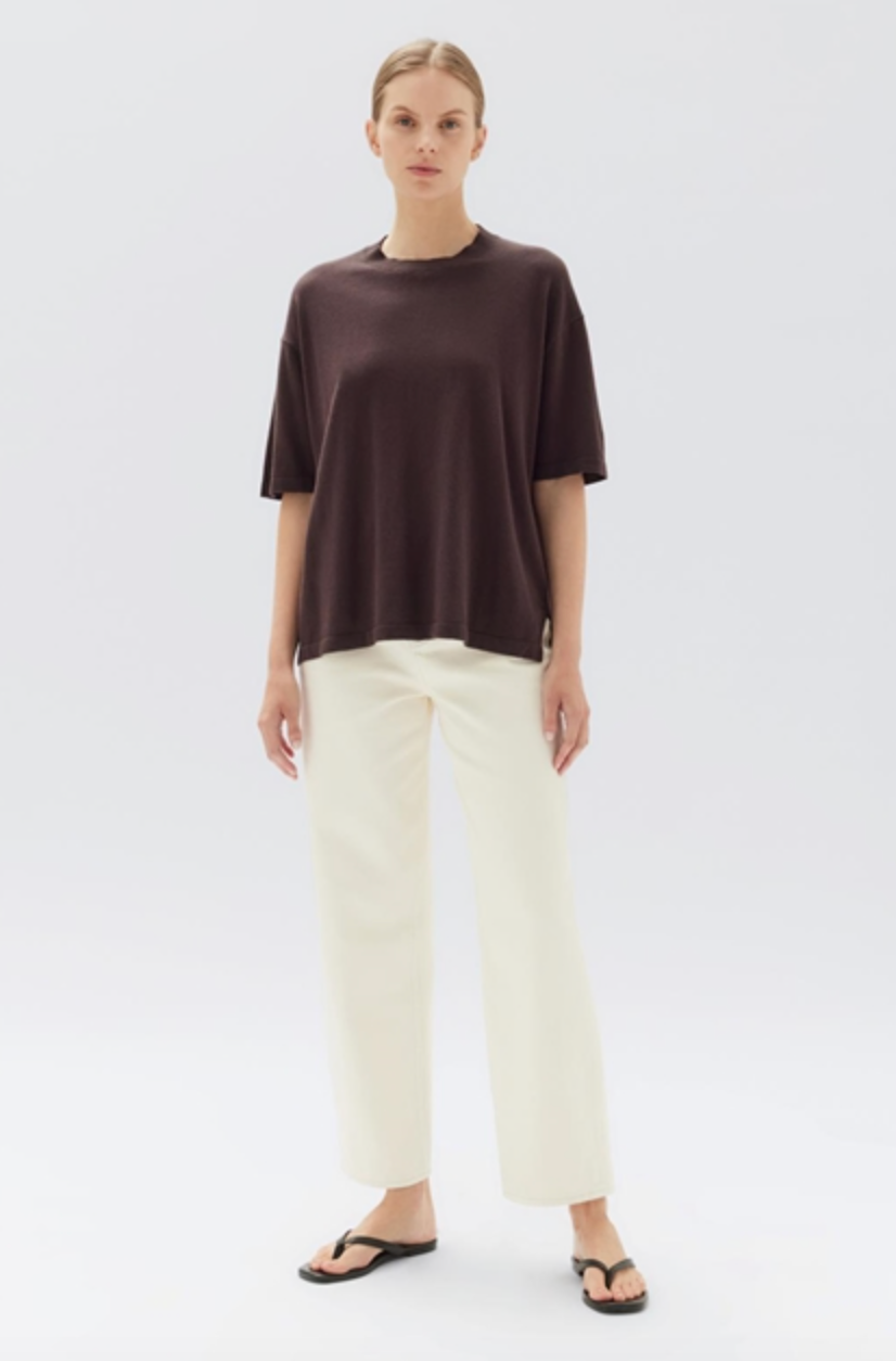 Assembly Label - Cotton Cashmere Relaxed Tee, Chesnut – Trouble