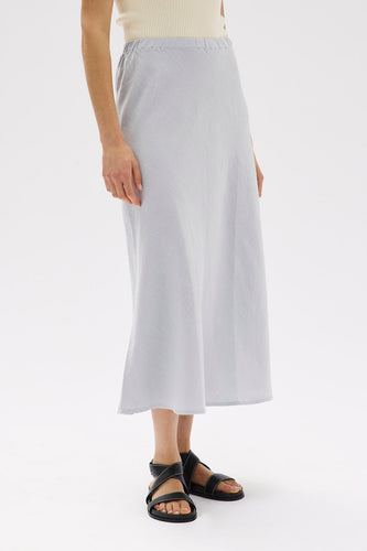 Assembly Label - Stella Linen Bias Skirt, Blue Haze