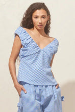 Ruby - Raquel Top, Blue Gingham