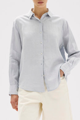 Assembly Label - Xander Linen Shirt, Blue Haze