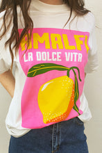 By Frankie - Amalfi Lemon T Shirt, White/ Pink