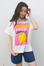 By Frankie - Amalfi Lemon T Shirt, White/ Pink