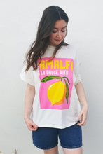 By Frankie - Amalfi Lemon T Shirt, White/ Pink