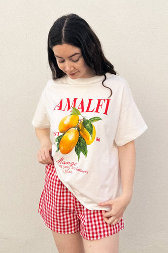 By Frankie - Amalfi T Shirt Set, White/Red Gingham