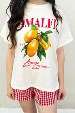 By Frankie - Amalfi T Shirt Set, White/Red Gingham