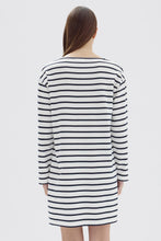 Assembly Label - Bateau Long Sleeve Tee Dress, True Navy/White