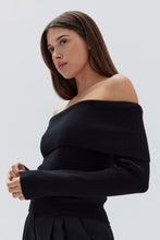 Assembly Label - Cari Off Shoulder Merino Wool Top, Black