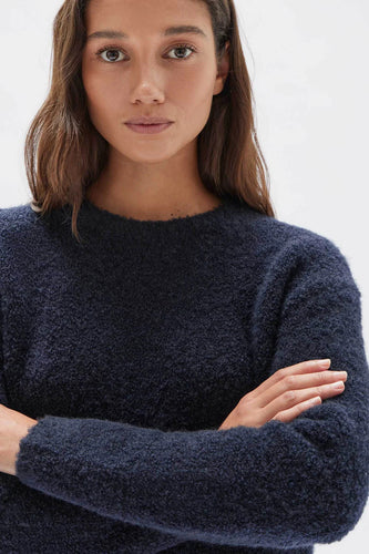 Assembly Label - Dahlia Wool Knit Crew Jumper, Ink