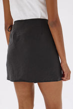 Assembly Label - Heather Silk Blend Wrap Mini Skirt, Black