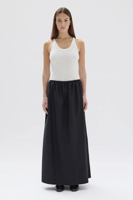 Assembly Label - Philipa Poplin Midi Skirt, Black