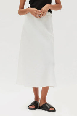 Assembly Label - Stella Linen Bias Skirt, White