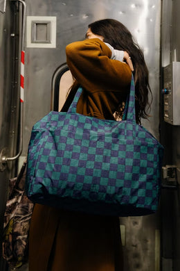 Baggu - Cloud Carry On, Navy Green Check