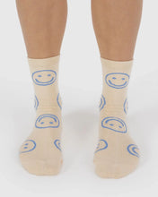 Baggu - Crew Sock, Ecru Periwinkle Happy