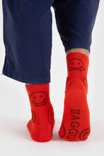 Baggu - Crew Sock, Red Happy