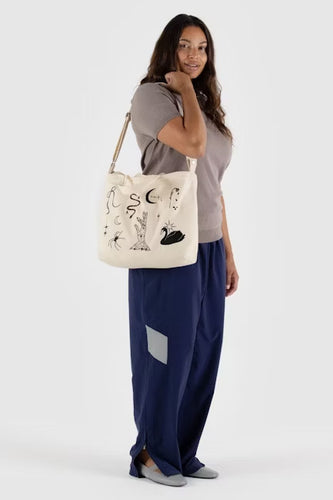 Baggu - Horizontal Zip Duck Bag, Embroidered Ballet Icons