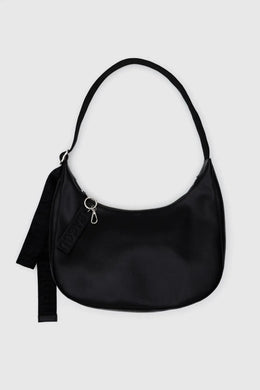 Baggu - Medium Recycled Leather Crescent Bag, Black