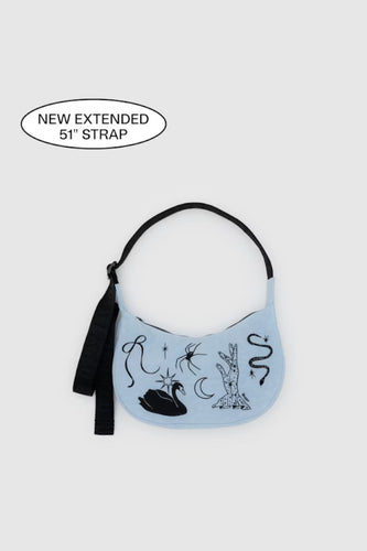 Baggu - Small Nylon Crescent Bag, Embroidered Ballet Icons