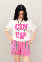 By Frankie - Cin Cin T Shirt Set, Pink/Green Stripe