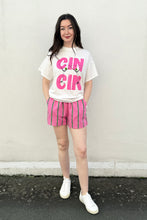 By Frankie - Cin Cin T Shirt Set, Pink/Green Stripe