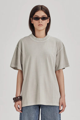 Commoners - Womens Boy Tee, Stone w/ White Topstitch