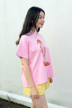 By Frankie - Cowboy Boot T Shirt Set, Pink/Yellow Gingham