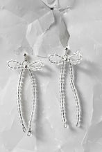 Crushes - Beaded Bow Earrings, Clear