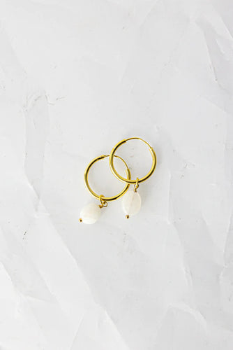 Crushes - Gemstone Hoops, Quartz/Gold