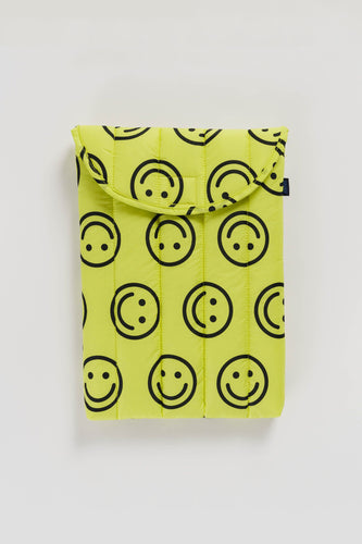 Baggu - Puffy Laptop Sleeve 13”, Yellow Happy