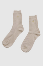 Le Bon Shoppe - Embroidered Her Socks MC Cotton, Porcelain/ Gold Heart