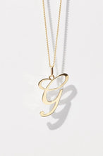 Meadowlark - Cursive Letter Charm Necklace, 23K Gold Plated