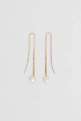 Nina Gordon - Cusp Pearl Earrings, Gold