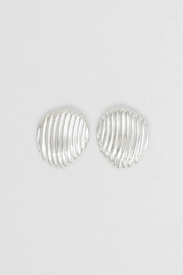 Nina Gordon - Large Paloma Dome Earrings, Silver